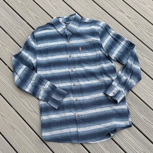 Chaps Men's Blue and Gray Casual Button Down Shirt